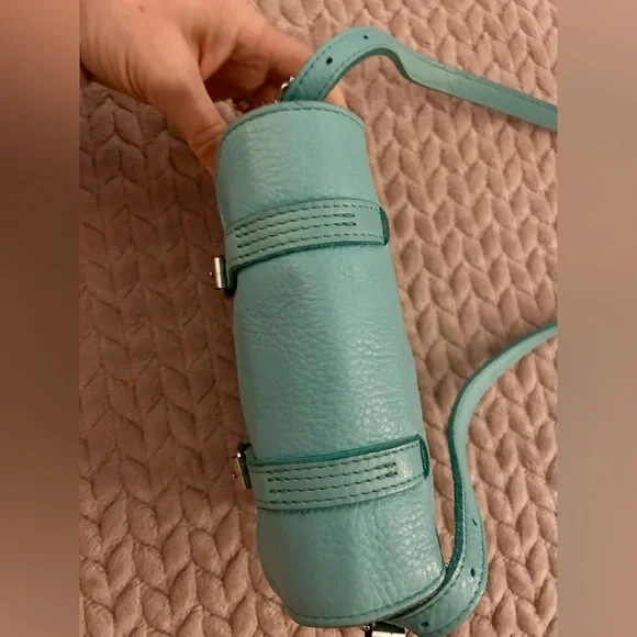 Dr. Martens Teal Green Genuine Leather Crossbody Saddle BAG Satchel - Picture 5 of 14